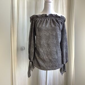 Michael Kors Black and White Polka Dot Blouse